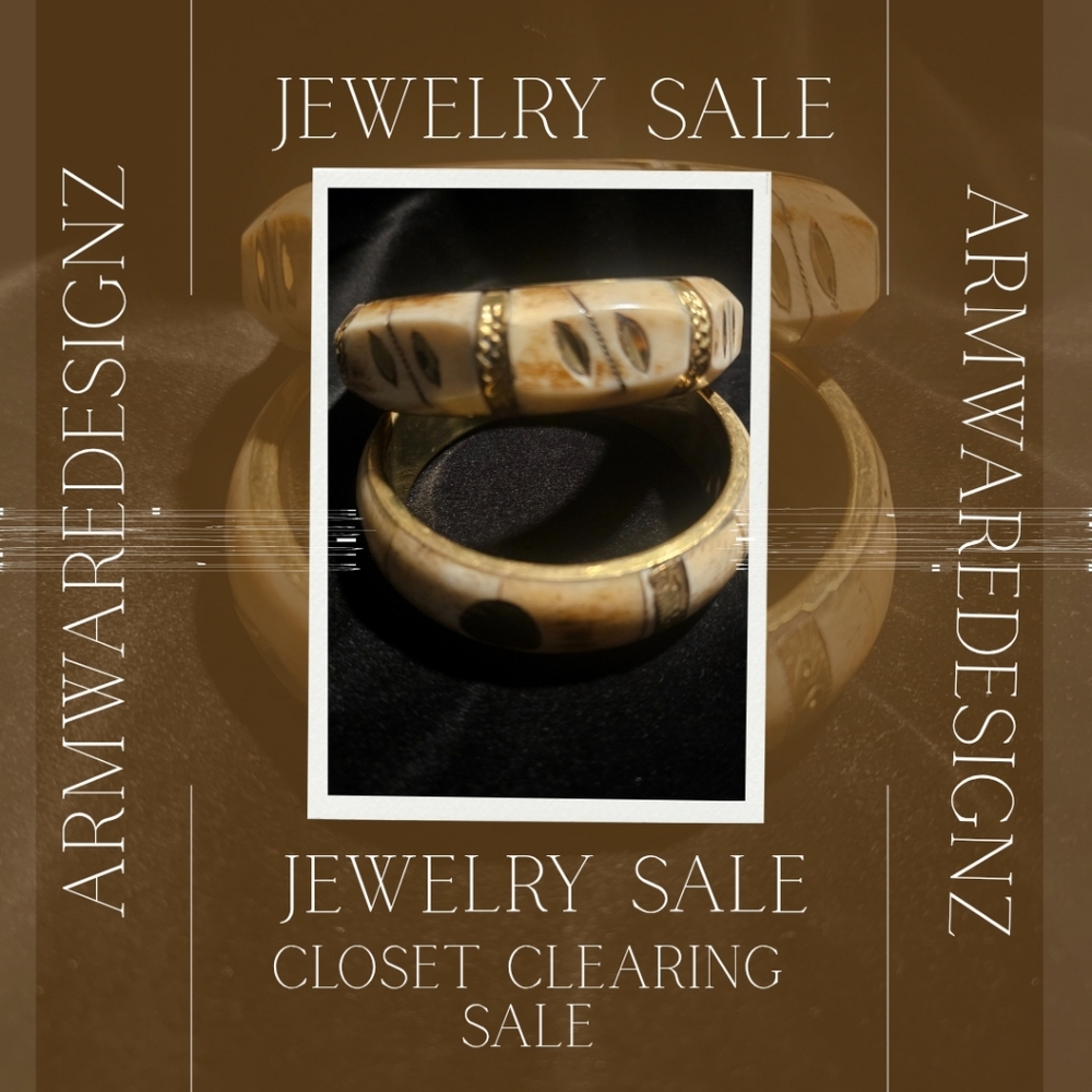 CLOSET CLEARING   SALE Brass and Ivory  Bangle Set ( Made In India)